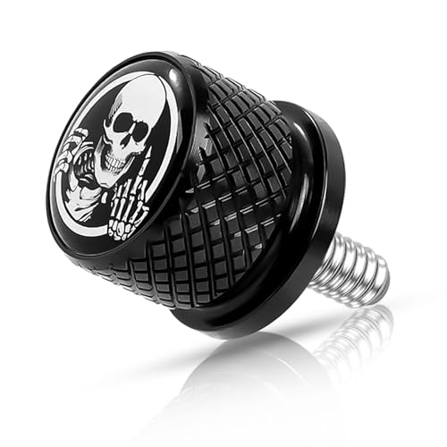 MOCODUO Motorcycle Stainless Knurled Fender Rear Seat Bolt Screw 1/4"-20 Thread for Harley Davidson Touring Sportster Softail Dyna CVO Fatbob Electra Glide Street Glide 1996-2025 Black - Image 1