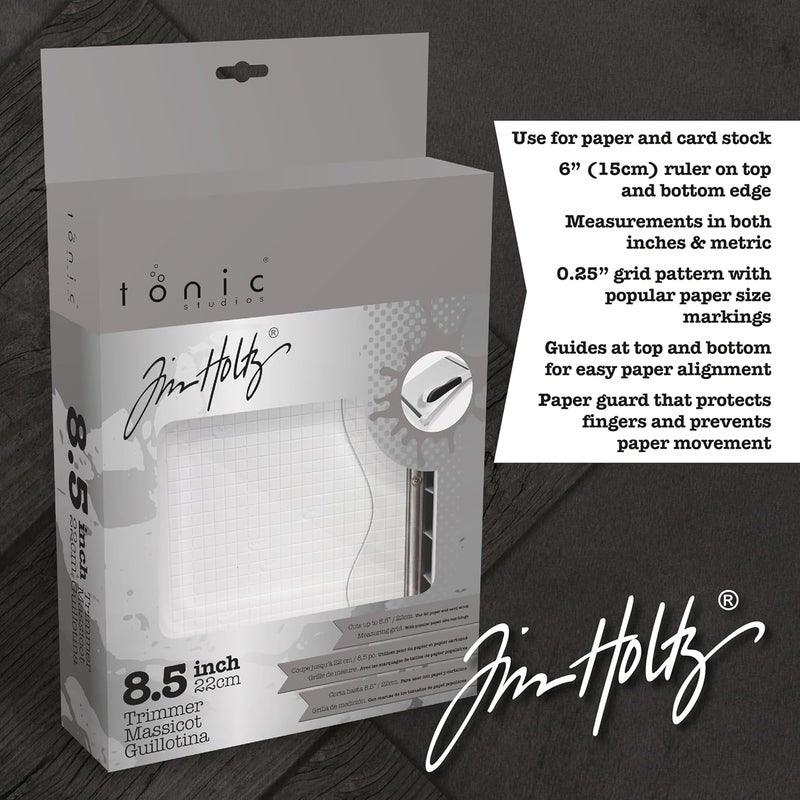 TONIC STUDIOS Paper Cutter Tool - Guillotine Paper Trimmer for Scrapbooking, Vinyl, and Craft Paper - 8.5 Inch Cutting Length with Ruler and Grid Lines - Image 4