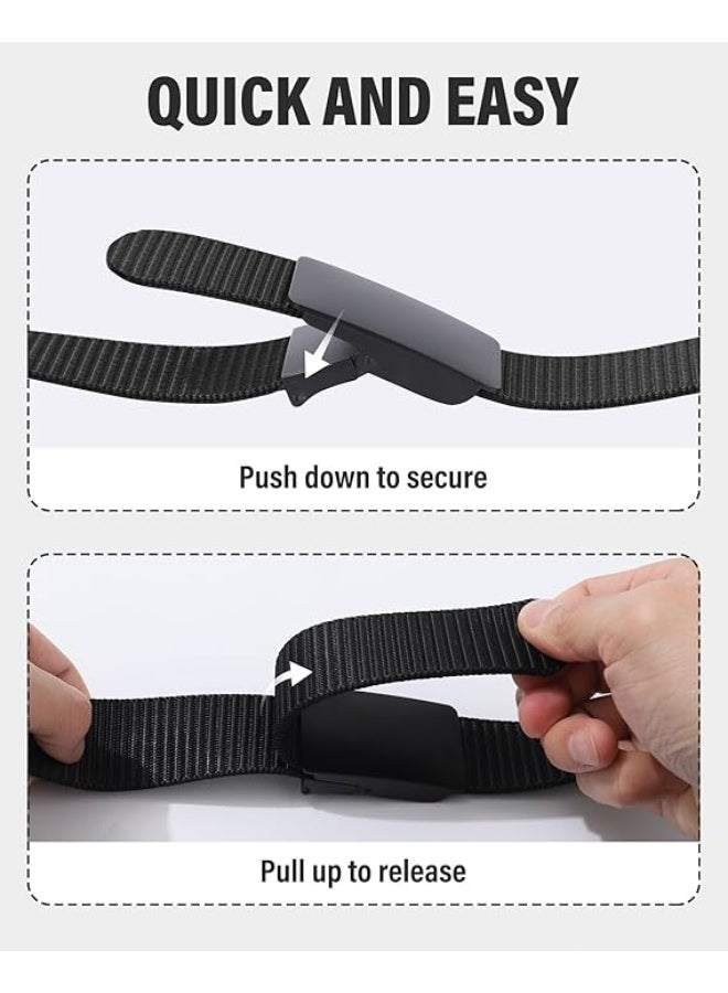 Men's Braided Belt - Smooth Automatic Buckle, Lightweight Nylon Braided Belt, Adjustable and Durable, Adjustable Trim - Image 4