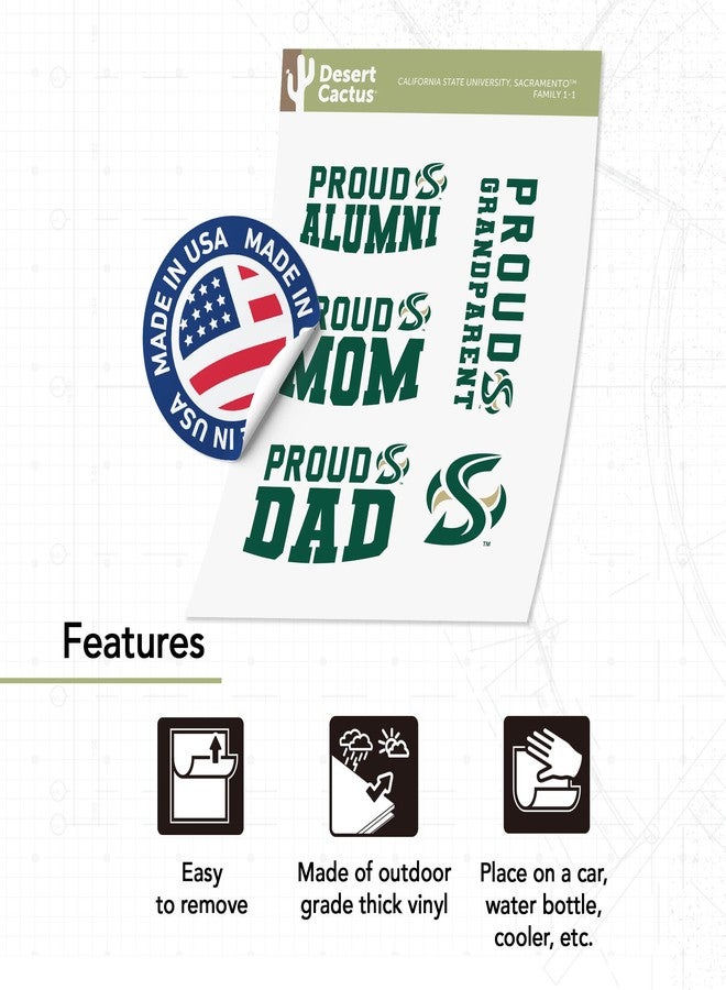 Desert Cactus California State University Sacramento Sticker Hornets Sheet Vinyl Decal Laptop Water Bottle Car Scrapbook (Family Full Sheet) - Image 4