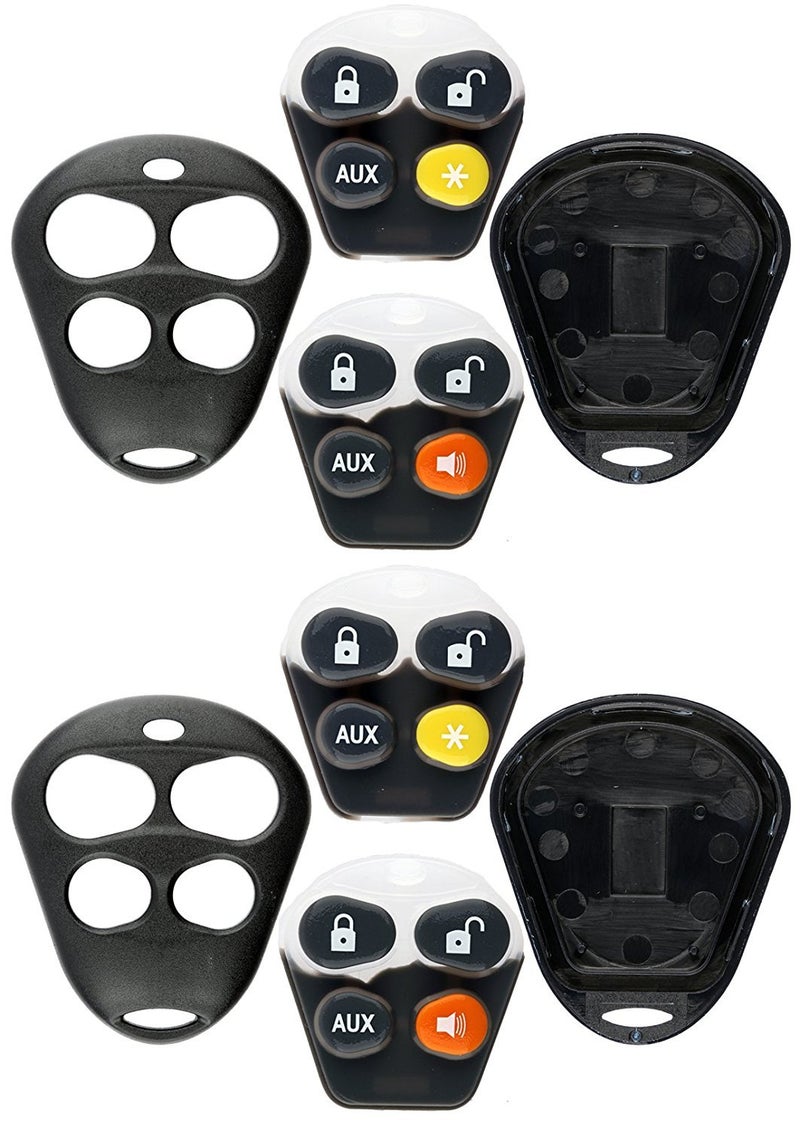 KeylessOption Keyless Entry Remote Control Starter Car Key Fob Case Shell Outer Cover Button Pads for Viper Automate Alarms (Pack of 2) - Image 3