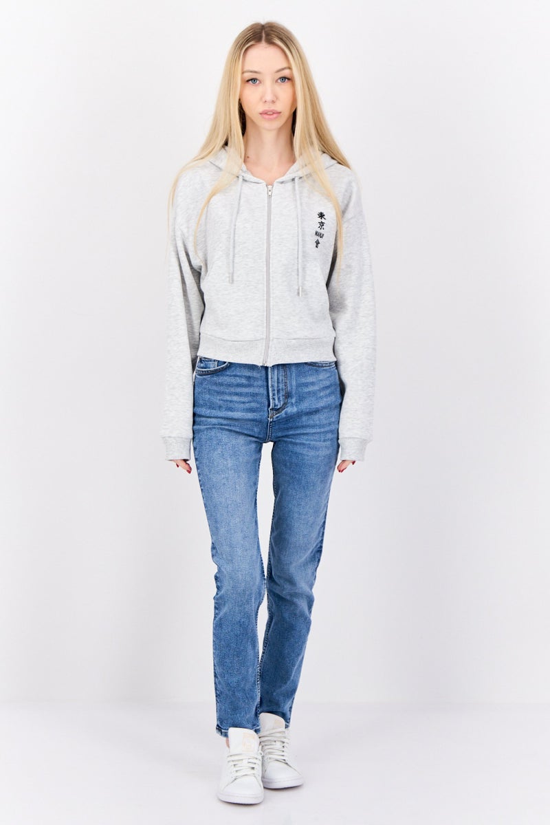 Don't Call Me Jennyfer Tokyo Revengers x DCMJ Women Graphic Print Hoodie, Light Grey  - Image 3