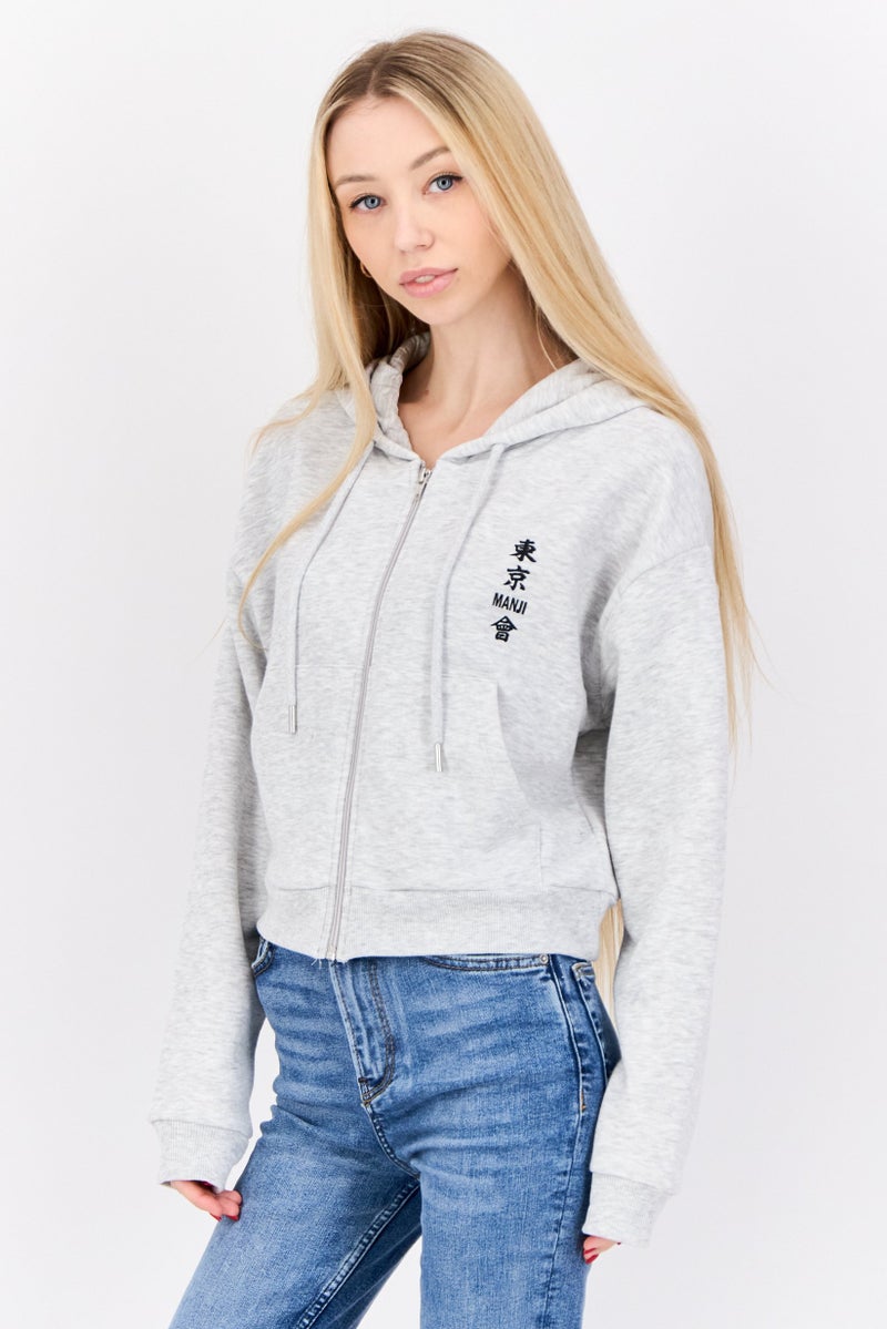 Don't Call Me Jennyfer Tokyo Revengers x DCMJ Women Graphic Print Hoodie, Light Grey  - Image 2