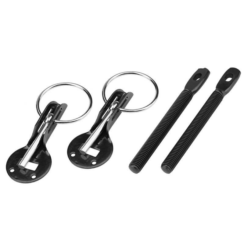 Hood Pin Lock: Black Universal Fit - Vibration Prevention Bonnet Hood Pin for Racing Sport Car Engine Bay Secure - Image 3
