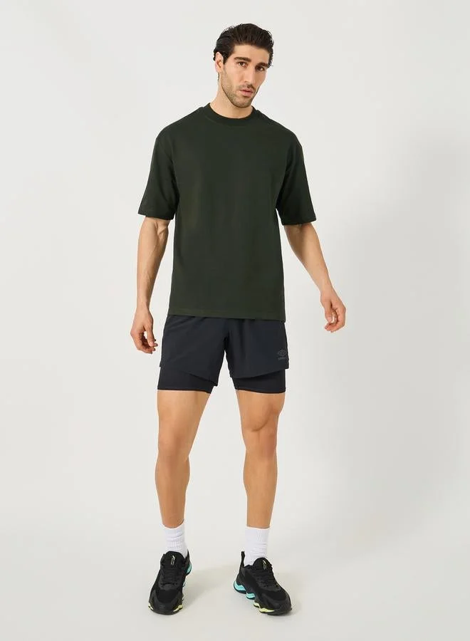Styli Active Solid Oversized Terry Crew Neck T-Shirt