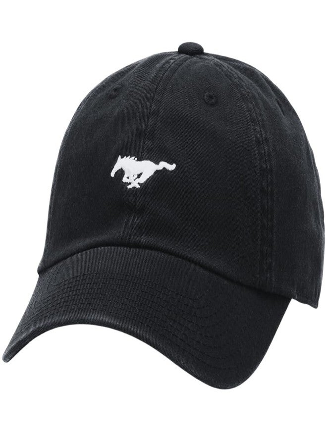 AMERICAN NEEDLE Micro Slouch Casual Baseball Dad Hat Ford Mustang, Black (FORD-1705B)
