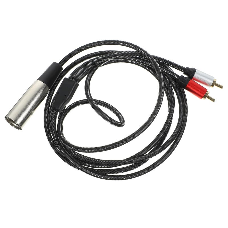 كابل صوتي 3 دبوس XLR ذكر إلى مزدوج RCA بطول 2 متر للميكسر وميكروفون نظام الصوت - Image 1