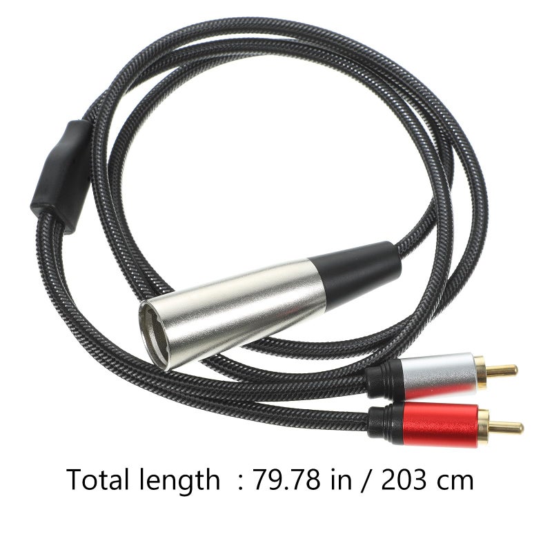 كابل صوتي 3 دبوس XLR ذكر إلى مزدوج RCA بطول 2 متر للميكسر وميكروفون نظام الصوت - Image 3