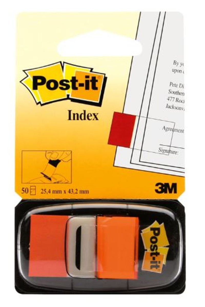 3M Post It - 680-4 Tape Flags Orange (50 Sheets)