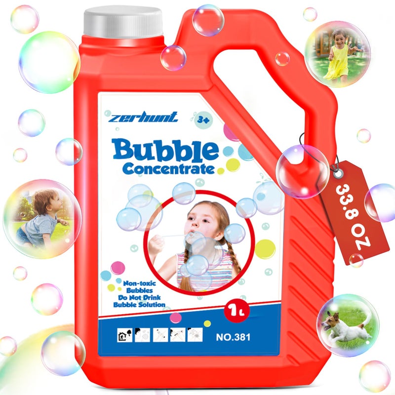 Zerhunt Concentrated Bubble Solution 338 OZ1L NonToxic Bubble Refil for Bubble Toys Bubbles for Kids Bubble MachineGun Solution Red - Image 3