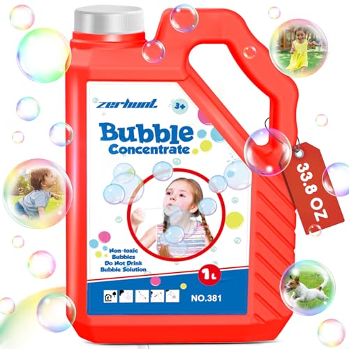Zerhunt Concentrated Bubble Solution 338 OZ1L NonToxic Bubble Refil for Bubble Toys Bubbles for Kids Bubble MachineGun Solution Red - Image 1