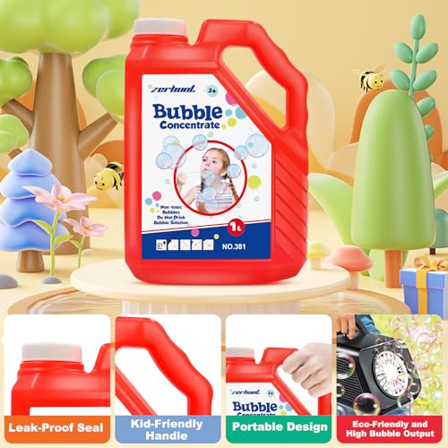 Zerhunt Concentrated Bubble Solution 338 OZ1L NonToxic Bubble Refil for Bubble Toys Bubbles for Kids Bubble MachineGun Solution Red - Image 5