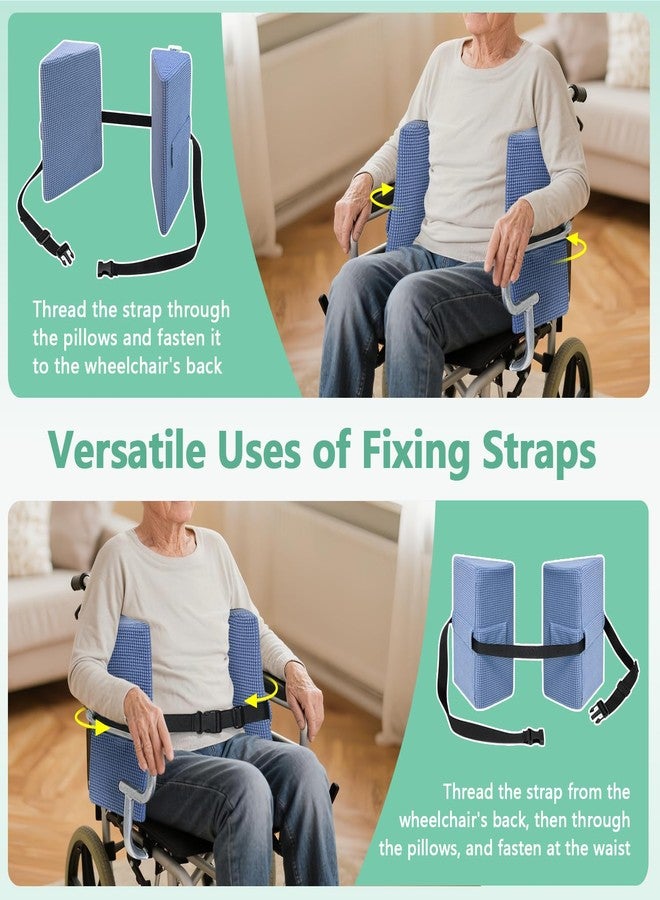KAAMOS Wheelchair Lateral Support Side Cushions, Positioning Wedges Wheelchair Side Guards, Back Support Cushion for Wheelchairs, Side Padding with Adjustable Strap, Posture Foam Wedge Pillow for Wheelchairs - Image 4