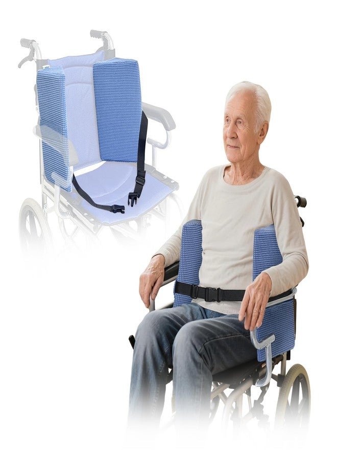 KAAMOS Wheelchair Lateral Support Side Cushions, Positioning Wedges Wheelchair Side Guards, Back Support Cushion for Wheelchairs, Side Padding with Adjustable Strap, Posture Foam Wedge Pillow for Wheelchairs - Image 1