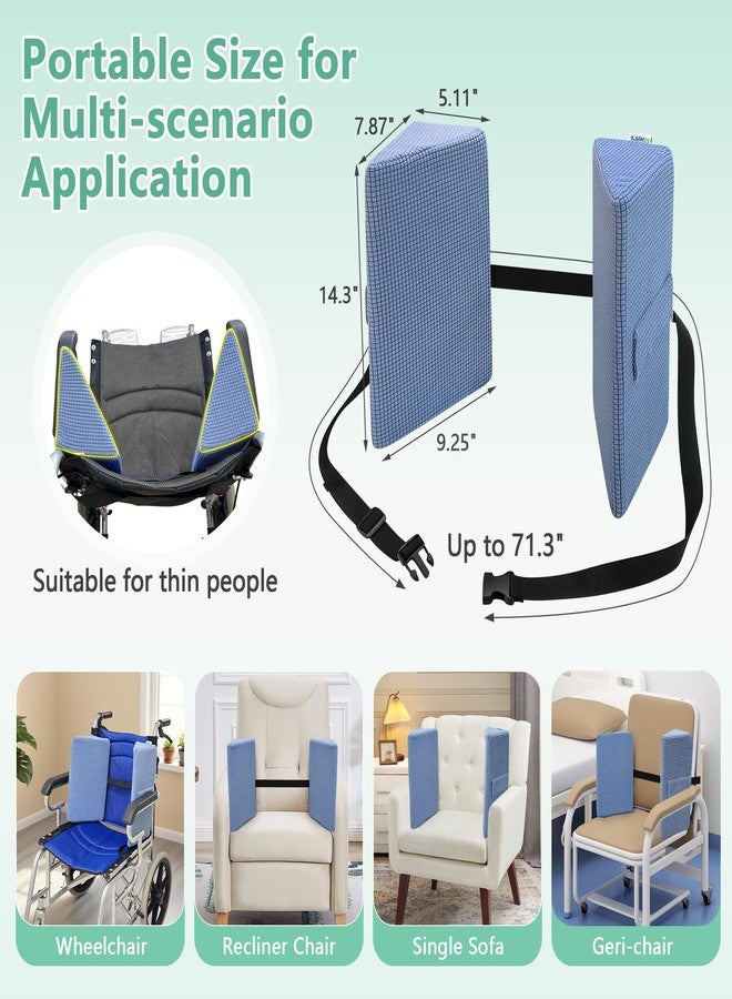 KAAMOS Wheelchair Lateral Support Side Cushions, Positioning Wedges Wheelchair Side Guards, Back Support Cushion for Wheelchairs, Side Padding with Adjustable Strap, Posture Foam Wedge Pillow for Wheelchairs - Image 3