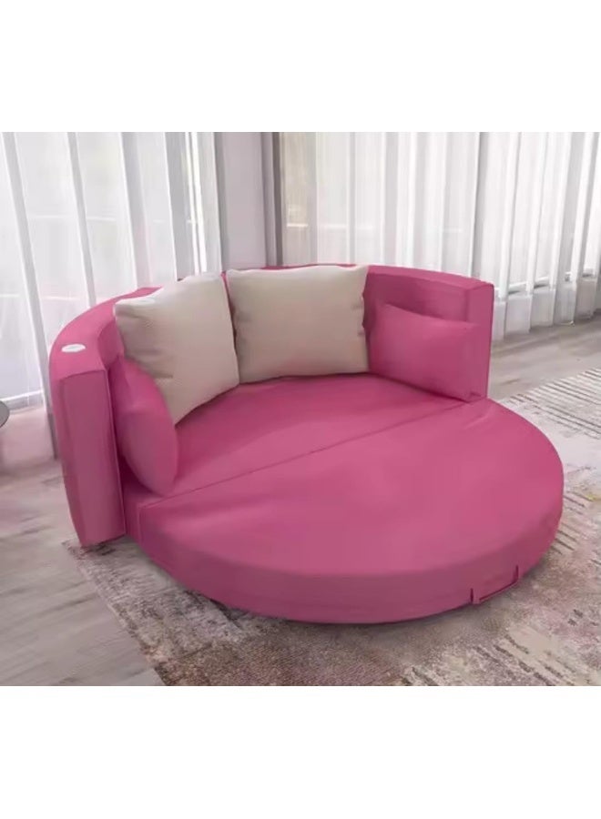 Foldable Sofa Bed in Dark Pink - Image 1
