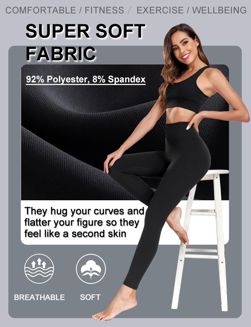 FULLSOFT Buttery Soft Black Leggings for Women - High Waisted Tummy Control No See Through Workout Clothes for Women Yoga Cycling Spandex Cute Tights Pants Under Dress(Black(Fashion Ripped),2XL-3XL) - Image 4