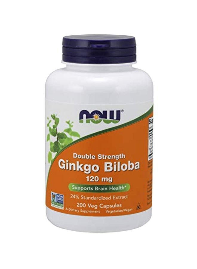 now Double Strength Ginkgo Biloba Dietary Supplement 200 Veg Capsules - Image 1