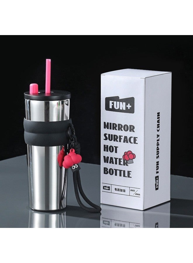 316 Straw Thermos Cup Large Capacity Water Cup Girls Ice Cup Creative Accompanying Ceramic Coffee Cup Scandinavian Style