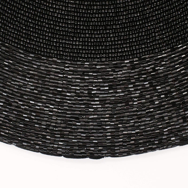 Light & Pro Lightnpro Round Black Beaded Placemats Set of 4 - Handcrafted Decorative Table Chargers - Elegant Farmhouse Table Mats for Dining, Holiday Dinner, Parties, Wedding & Home DÃ©cor - 13 Inch Black - Image 5
