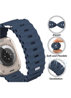 Generic Ocean Band Compatible with Apple Watch Band 49mm 45mm 44mm 42mm 41mm 40mm 38mm For Women Men Breathable Waterproof soft Silicone Sport Strap  - Image 1