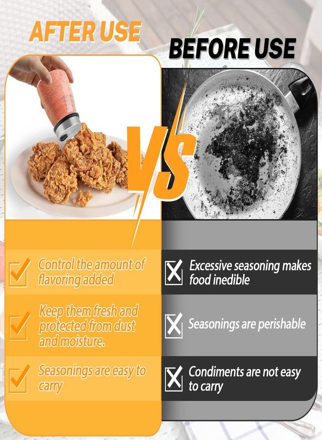 طقم رشاشات ملح وفلفل من ييتكسين بفتحات صب قابلة للتعديل، 6 أونصة (180 مل) رشاشات ملح للمطبخ، حاويات توابل من الفولاذ المقاوم للصدأ، برطمانات توابل موزعة للطاولة (قطعتان) - Image 4