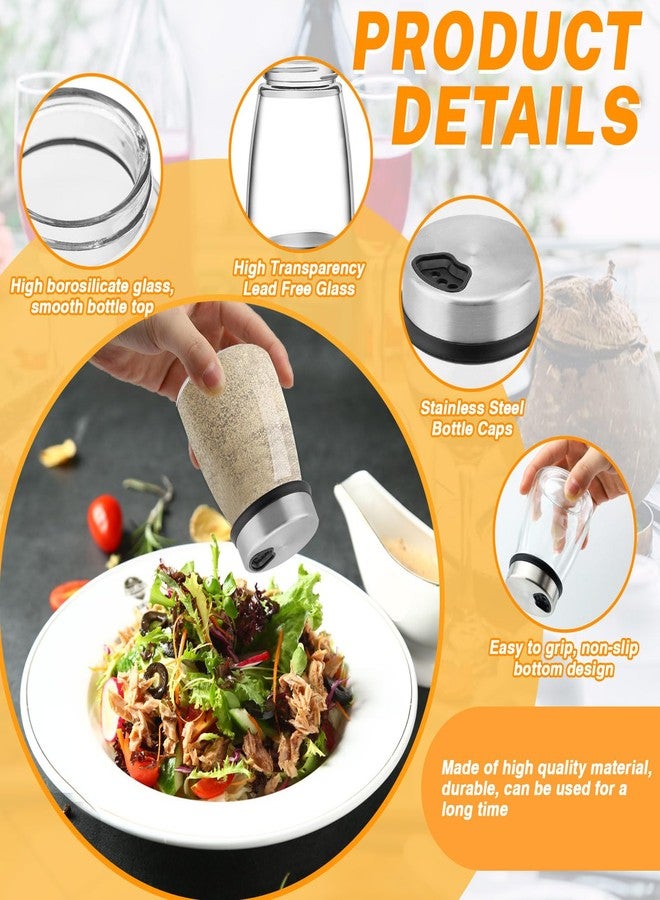 طقم رشاشات ملح وفلفل من ييتكسين بفتحات صب قابلة للتعديل، 6 أونصة (180 مل) رشاشات ملح للمطبخ، حاويات توابل من الفولاذ المقاوم للصدأ، برطمانات توابل موزعة للطاولة (قطعتان) - Image 3