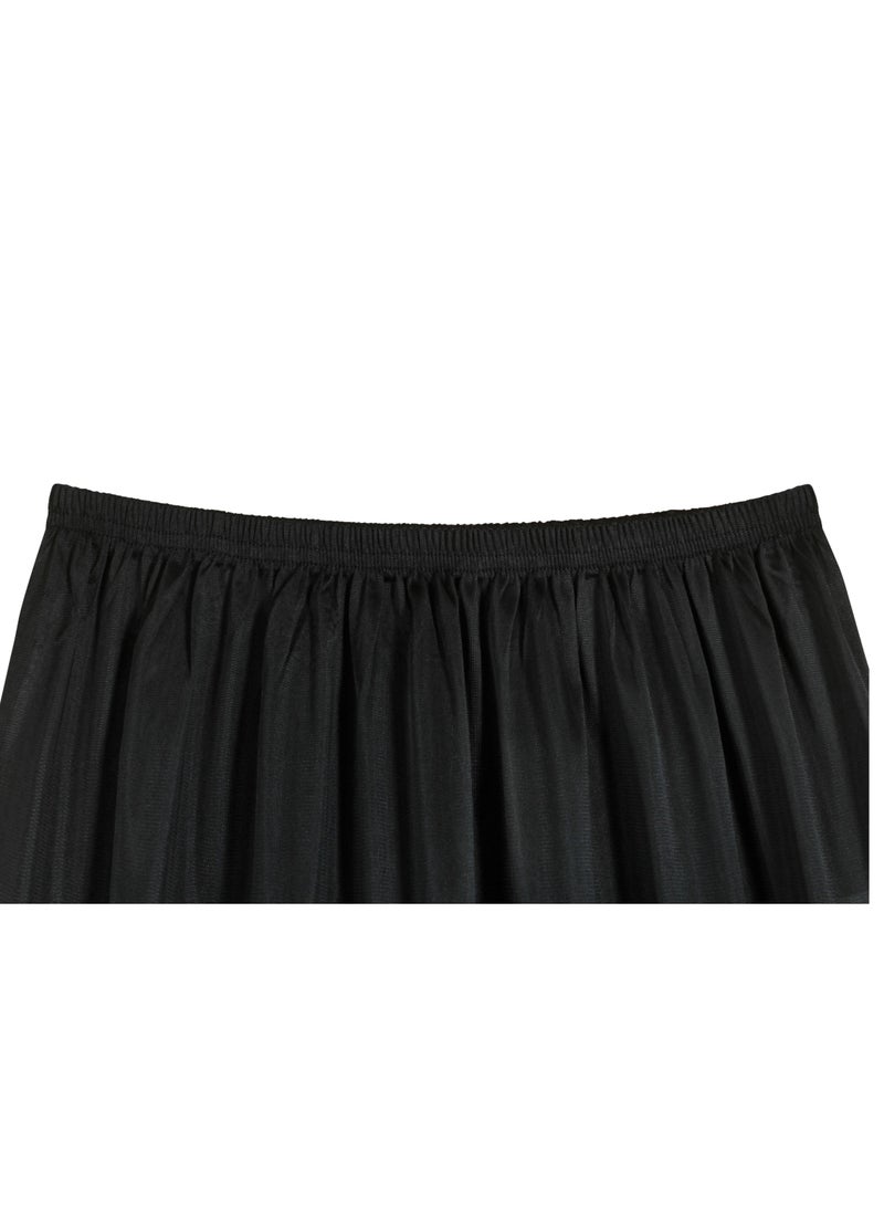 City Rose 6 - Pieces Full Length Soft inner Skirt with Elasticised Waistband and Big Dantel Women Black - Image 4