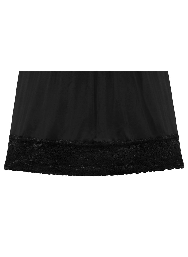 City Rose 6 - Pieces Full Length Soft inner Skirt with Elasticised Waistband and Big Dantel Women Black - Image 3