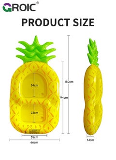 GROIC Floating Cooler, Drink Holder, Giant Pineapple Inflatable Holder Filled with 2 Holders for Beach, Jacuzzi and Pool, Pool Floats Swimming Party Beach Decorations  - Image 2