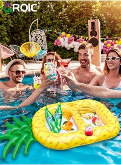 GROIC Floating Cooler, Drink Holder, Giant Pineapple Inflatable Holder Filled with 2 Holders for Beach, Jacuzzi and Pool, Pool Floats Swimming Party Beach Decorations  - Image 5