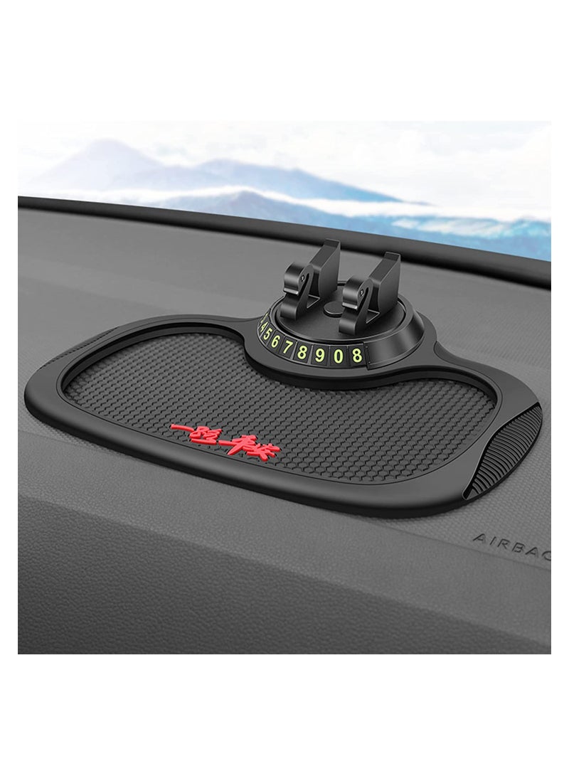 Non Slip Phone Pad for Car Non Slip 3 in 1 Car Phone Pad Cute Animal Dolls Car Phone Pad Holder with Universal Cell Phone Holder Number Plate Stickers Anti Slip Mat for Car - Image 2