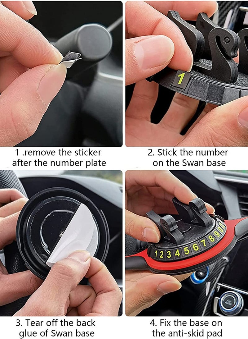Non Slip Phone Pad for Car Non Slip 3 in 1 Car Phone Pad Cute Animal Dolls Car Phone Pad Holder with Universal Cell Phone Holder Number Plate Stickers Anti Slip Mat for Car - Image 5