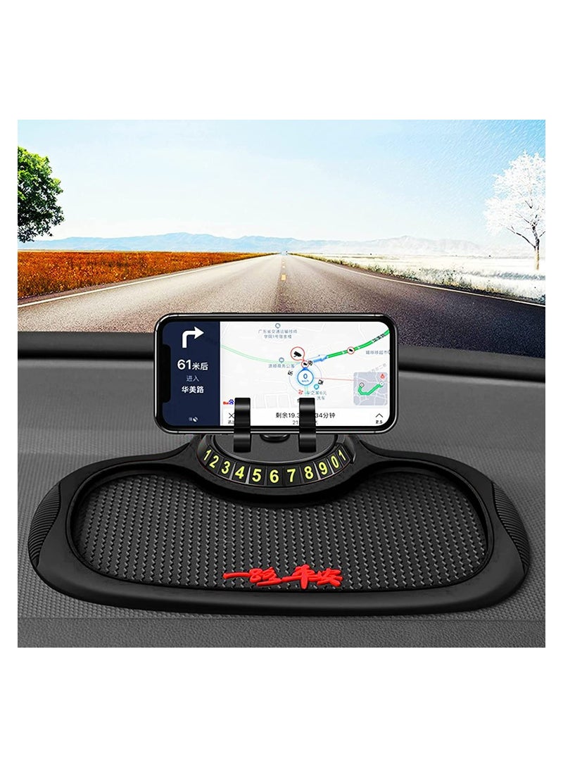 Non Slip Phone Pad for Car Non Slip 3 in 1 Car Phone Pad Cute Animal Dolls Car Phone Pad Holder with Universal Cell Phone Holder Number Plate Stickers Anti Slip Mat for Car - Image 1