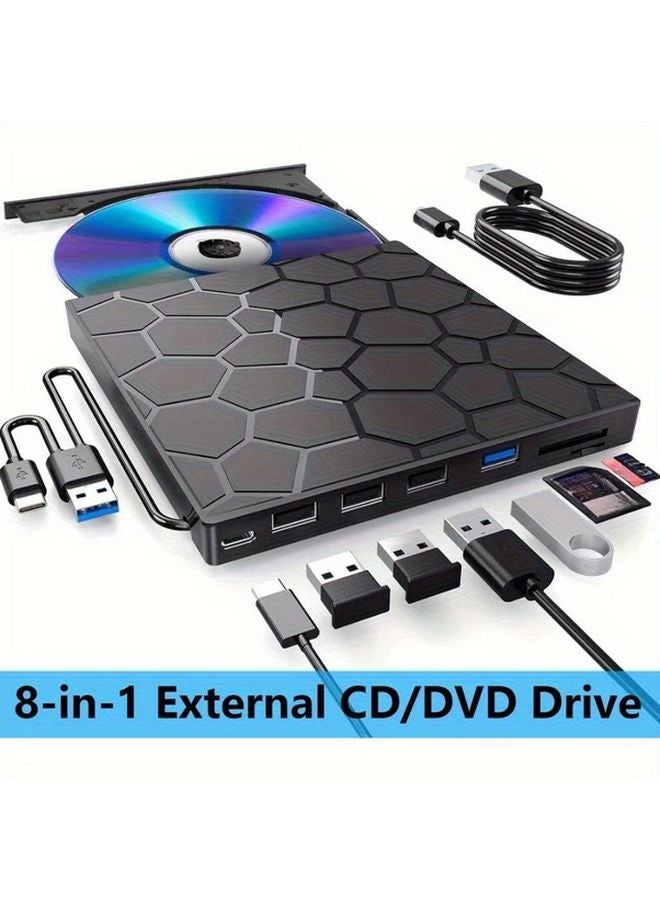 2pcs Portable External CD DVD Drive USB 3 0 Burner Player for Laptop Desktop - Image 2