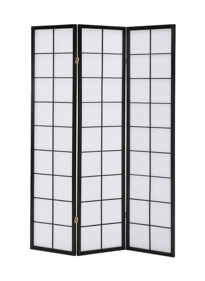 DANUBE HOME - Tomen 3 Panel Divider Folding Room Divider Stylish Privacy Screen Modern White Partition For Living Room Bedroom office Adjustable Folding Panel - Black / White - Image 1