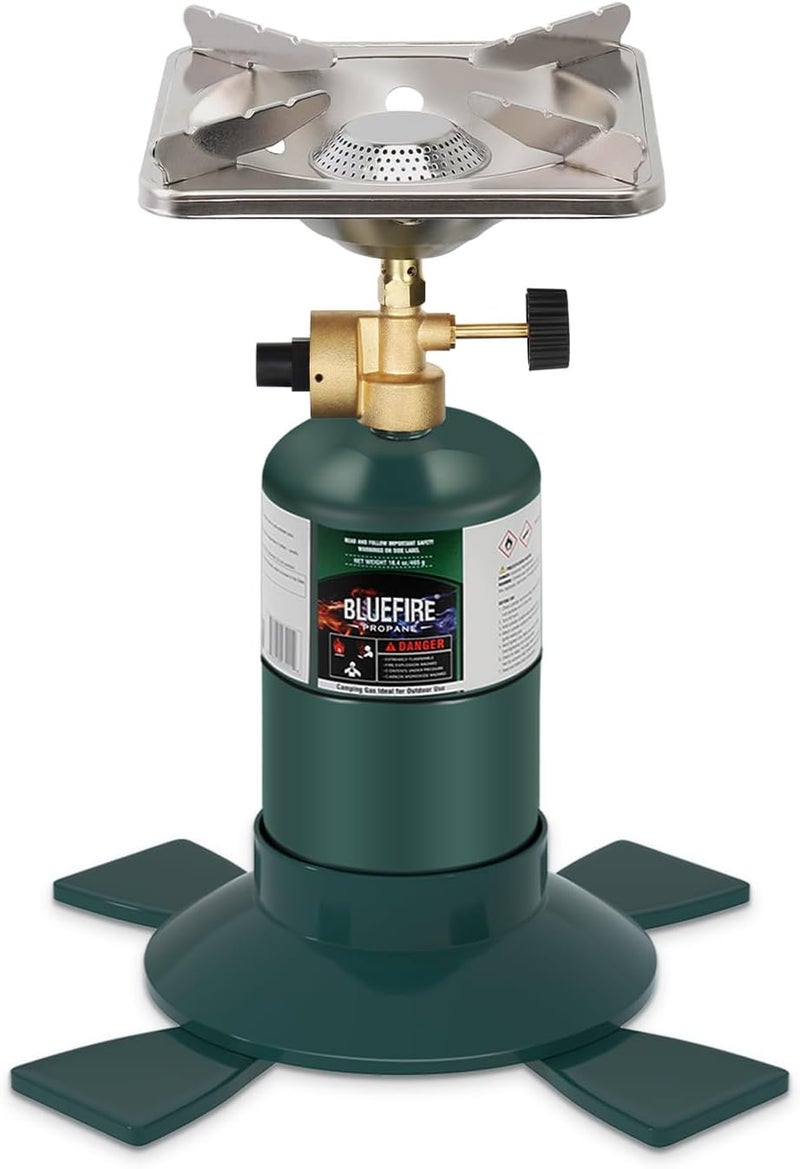 KOMAN Camping Propane Stove,Portable Camping Stove, Backpacking Stove Propane Camping Stove,10000BTU Single Burner Propane Stove for Outdoor Cooking,Fuel by 16 Oz Propane Cylinder (Fuel not Included) - Image 1