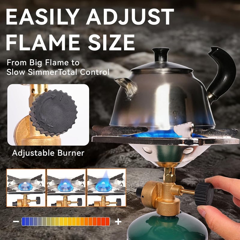 KOMAN Camping Propane Stove,Portable Camping Stove, Backpacking Stove Propane Camping Stove,10000BTU Single Burner Propane Stove for Outdoor Cooking,Fuel by 16 Oz Propane Cylinder (Fuel not Included) - Image 3