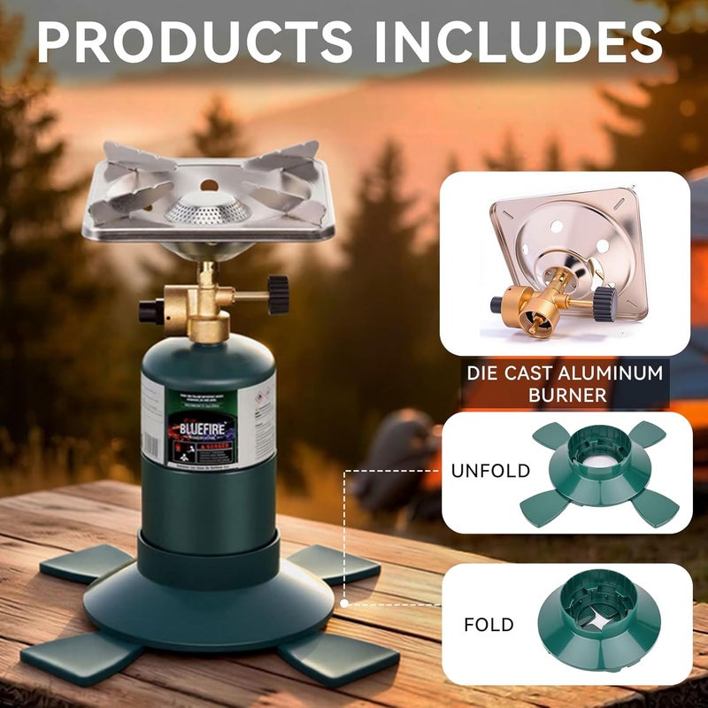 KOMAN Camping Propane Stove,Portable Camping Stove, Backpacking Stove Propane Camping Stove,10000BTU Single Burner Propane Stove for Outdoor Cooking,Fuel by 16 Oz Propane Cylinder (Fuel not Included) - Image 2