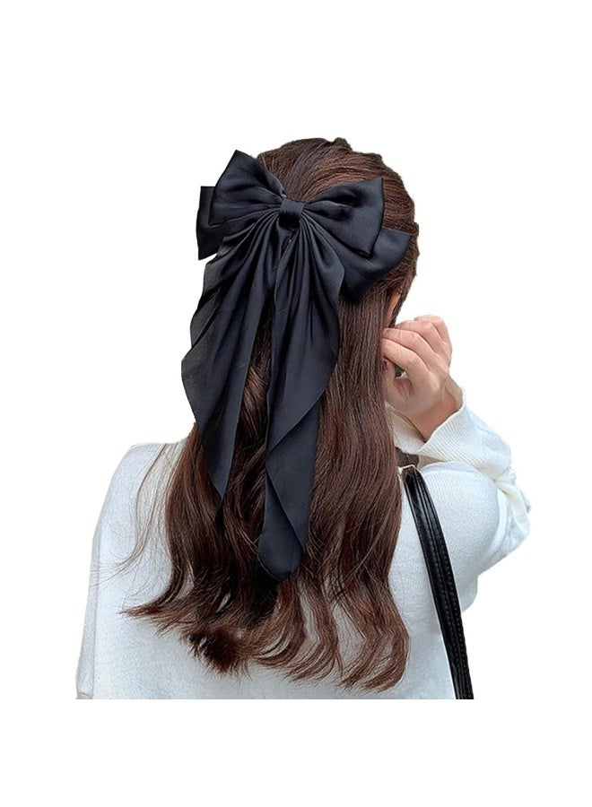 Hair Bows for Women Big Bows Hair Accessories for Womens Girls 5PCS, Valentine's Day Hair Bows for Women Cute Oversized Bow Hair Clips with Long Tails, Silky Satin Ribbon Bows for Hair - Image 3