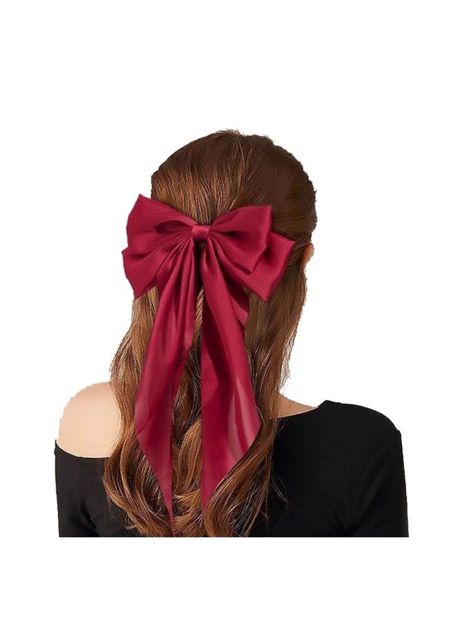 Hair Bows for Women Big Bows Hair Accessories for Womens Girls 5PCS, Valentine's Day Hair Bows for Women Cute Oversized Bow Hair Clips with Long Tails, Silky Satin Ribbon Bows for Hair - Image 2