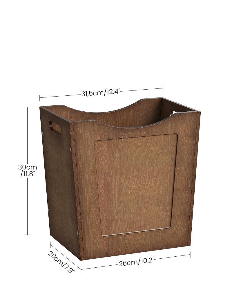CHOEZON Bamboo Trash Can, Curved Design Multi-Use Bin for Bedroom, Office, Bathroom, Kitchen, Wastebasket for Paper & Towel Storage, Natural Brown MCW30MA - Image 4