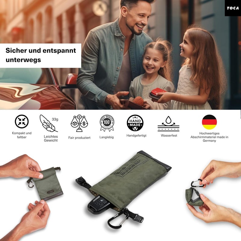 TOCA No Signal Case & Faraday Bag, RFID Blocking, Anti-Tracking, DEKRA Tested, Keychain & Mobile Phone Protection - 15x8cm - Image 3