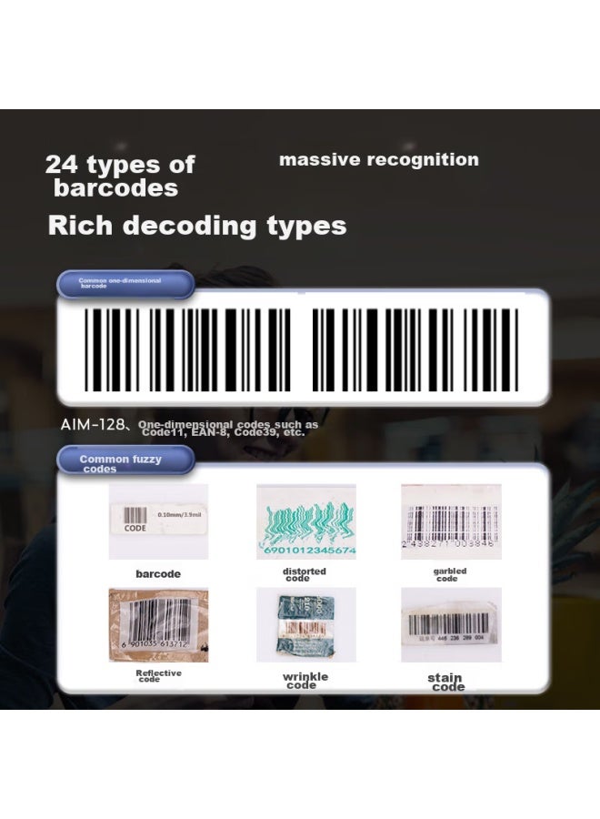 Deli Barcode Scanner, Wireless Scanning Gun, Pharmaceutical Traceability Logistics Query Express Delivery Product Inventory Spare Parts Warehouse Barcode Scanner, 1d Barcode Bluetooth Connection 14881b - Image 5