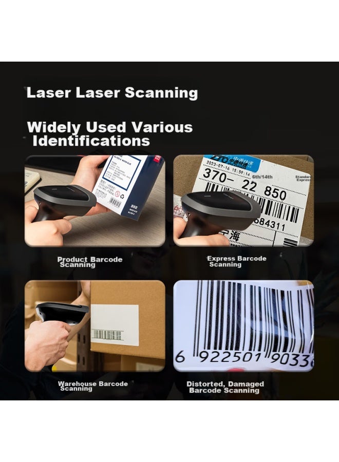 Deli Barcode Scanner, Wireless Scanning Gun, Pharmaceutical Traceability Logistics Query Express Delivery Product Inventory Spare Parts Warehouse Barcode Scanner, 1d Barcode Bluetooth Connection 14881b - Image 2