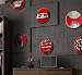 AlphaDesignLuxe 8 Ceramic Decorative Wall Plate Red Portrait ItalianStyle Modern Art Design Elegant Tabletop or Wall Dcor Accent GiftReady with Hanging Hook Wooden Stand Hidden Gaze - Image 2