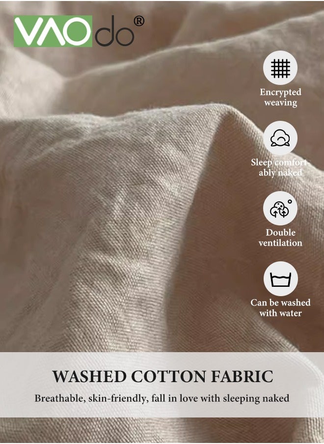 VAOdo 4PCS Bedding Fitted Sheet Set, Deep Pocket Soft Microfiber -Shrinkage and Fade Resistant Comforter Set, Skin Friendly Bedding Set, Including Fitted Sheet Duvet Cover and 2 Pillows Comforter Sets 200*230CM  - Image 5