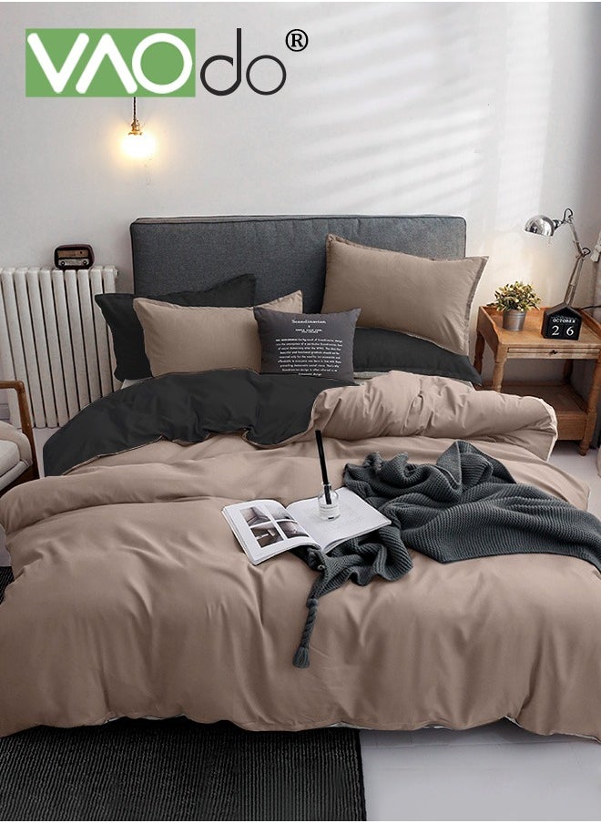 VAOdo 4PCS Bedding Fitted Sheet Set, Deep Pocket Soft Microfiber -Shrinkage and Fade Resistant Comforter Set, Skin Friendly Bedding Set, Including Fitted Sheet Duvet Cover and 2 Pillows Comforter Sets 200*230CM  - Image 1