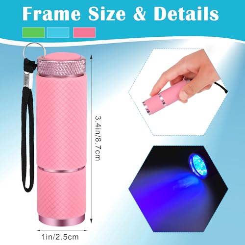 Coolrunner 3pcs Black Light Flashlight, U,V LED Flashlight, Portable Ultraviolet Light 395nm, Small Glow Flashlights with 9 LED U,V Lights for Pet Urine, Counterfeit, Scorpion Detection - Image 2