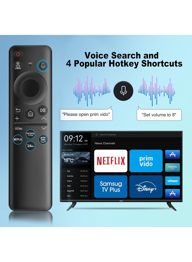 Brandcode BN59-01432A Solar Voice Remote Replacement for Samsung TV Remote with Bluetooth Rechargeable Solar Cell, Compatible with Samsung Neo QLED S90D Smart 8K HDR Ultra HD TVs, VG-TM2360E 2023 Model, Black - Image 5